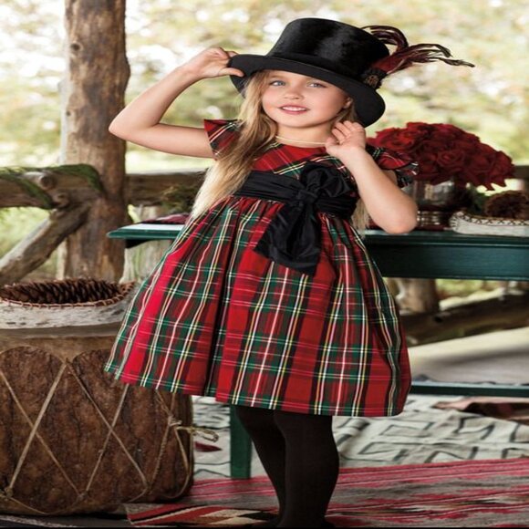 Ralph Lauren Christmad Holiday Party Red Tartan Dress 24M - Picture 1 of 8